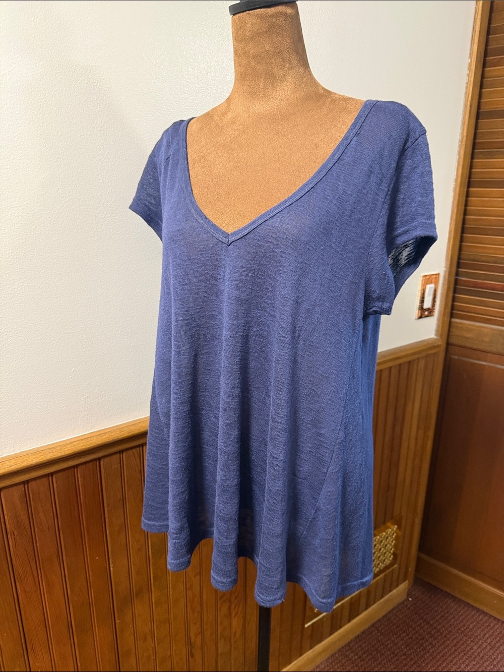 Poof! Navy Blue V-Neck Swing Tunic